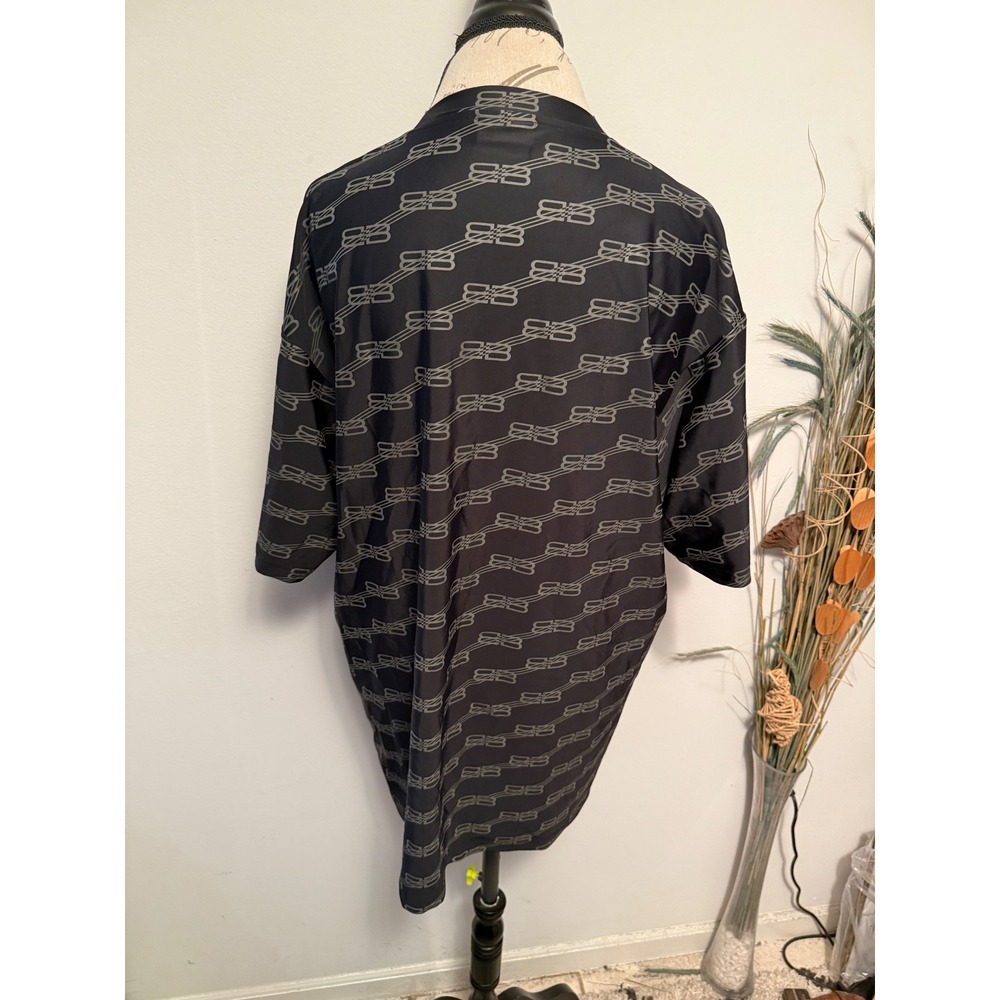 Balenciaga Swimwear Mens BB‎ Logo Oversized Rash Guard Black 657027 Size S/48
